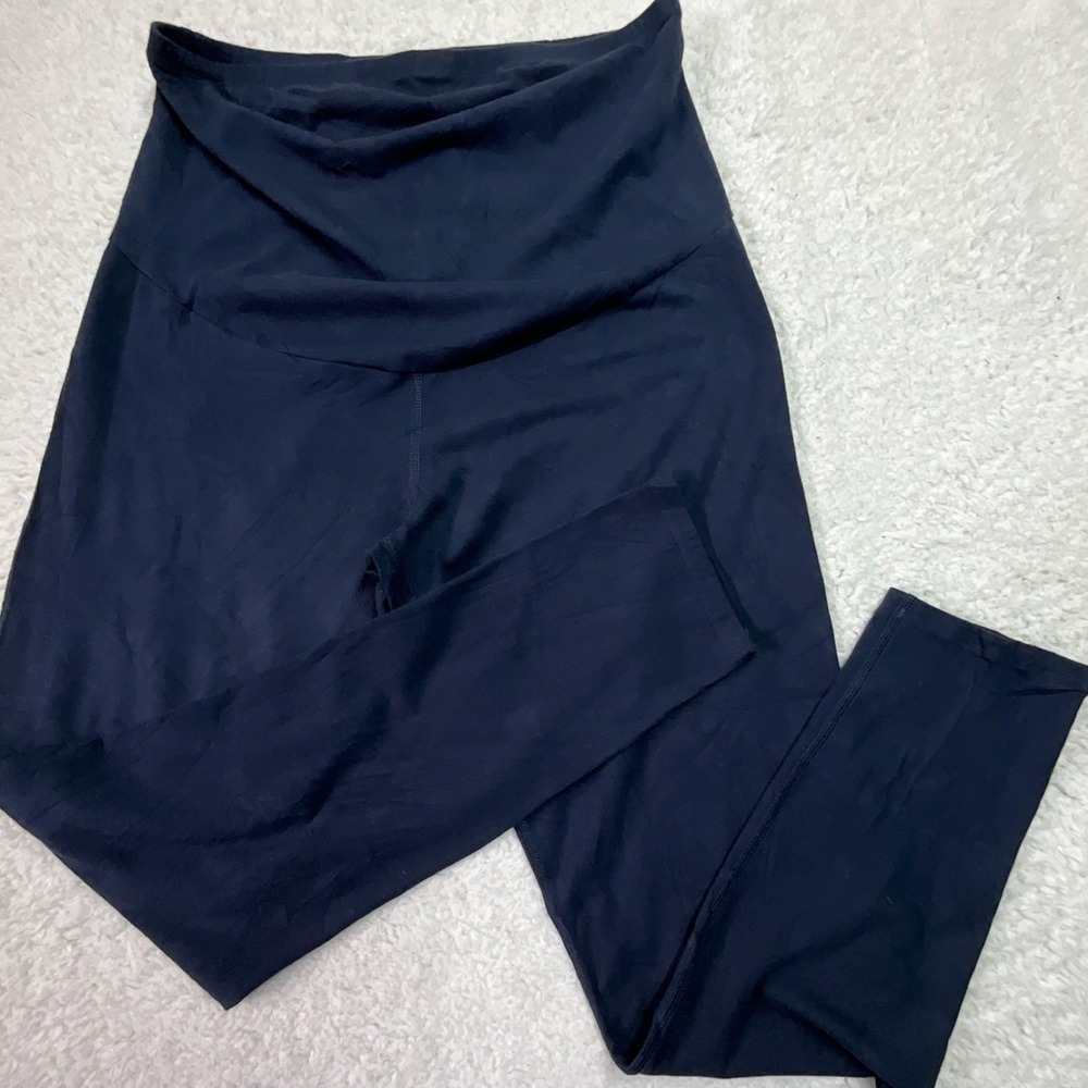 Sonoma Black Maternity Leggings Women's L 28" Inseam Cotton Blend Stretch